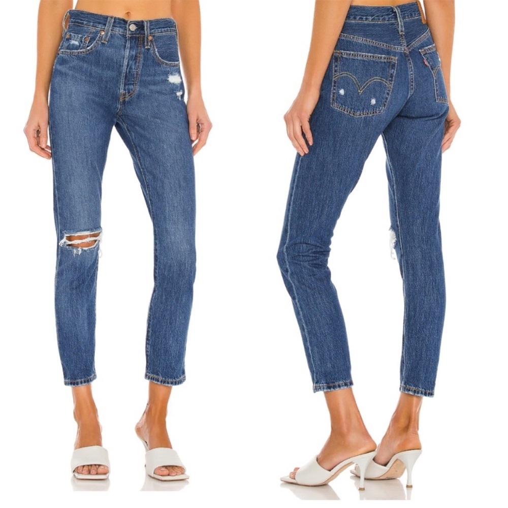 Levi’s 501 Skinny Jeans in Sansome Winter Size 28 Distressed